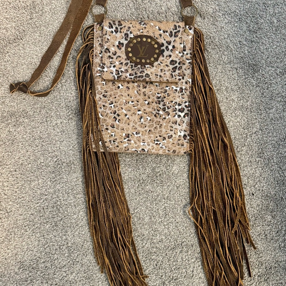 Keep It Gypsy crossbody hair on hide acid fringe rivets leather perfect amazing!